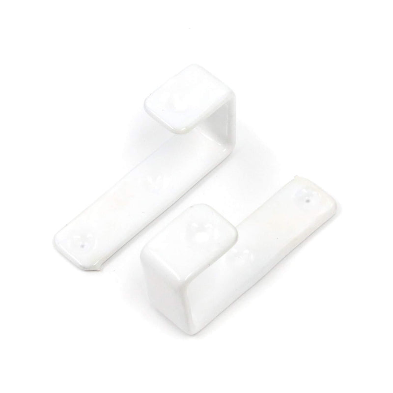 Geesatis Hook Hardware 2 PCS White Bed Ladder Hooks Utility Hooks Bunk Bed Ladder Hook Unique Design Heavy Duty Hook Brackets for Bed Decoration Tool, with Mounting Screws, Inner Length: 25mm