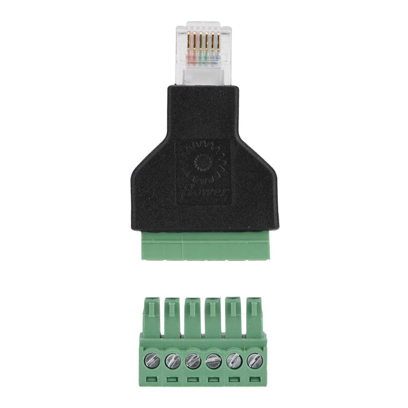 Cable Audio Adapter, Ethernet RJ12 6P6C Male to 6 Pin Screw Terminals Adapter Connector