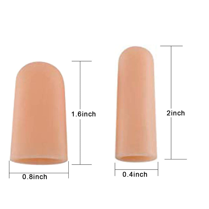 Gel Finger Support Protector Gloves, Gel Finger Cots/Covers - Different Sizes Silicone Fingertips for Hands Cracking, Eczema Skin (20pcs) 20 Count (Pack of 1)