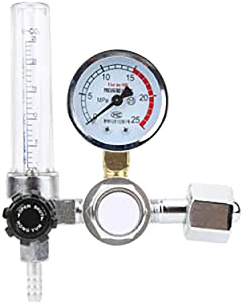 Argon Regulator Gas Reducer, MIG Mini Gas Bottle Regulator with Gauge, Welding Pressure Gauge, Argon CO2 Mig Tig Flow Meter Pressure Gauge