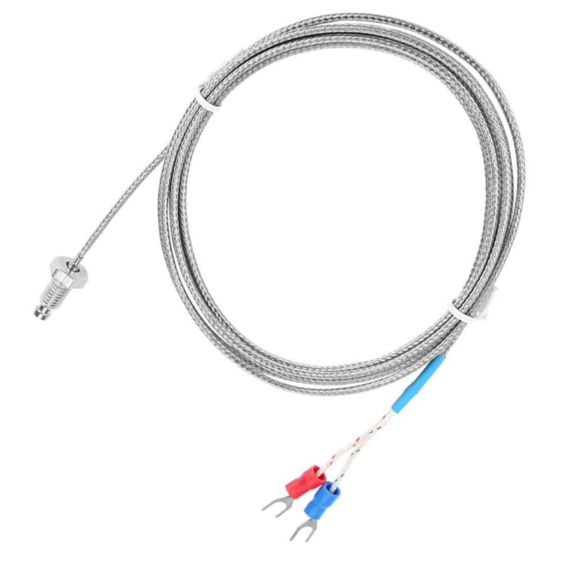 Thermocouple K Type, M6 Screw Fine Thread Type K Thermocouple Temperature Sensor Wire 0-400℃ 1M/2M/3M/4M/5M