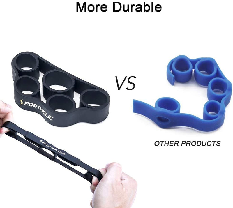 4 Pack Hand Exerciser Grip Strengthener, Finger Stretcher Hand Grip Resistance Bands Hand Strengthener Hand Strengthening Forearm Exerciser for Arthritis Black