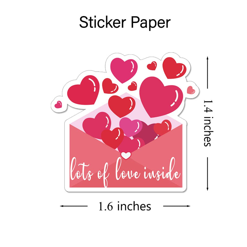 Wailozco 1.5'' Lots of Love Inside Stickers , Thank You Stickers,Handmade Stickers,Business Stickers,Envelopes Stickers for Online Retailers,Handmade Goods,Small Business,500 Labels Per Roll