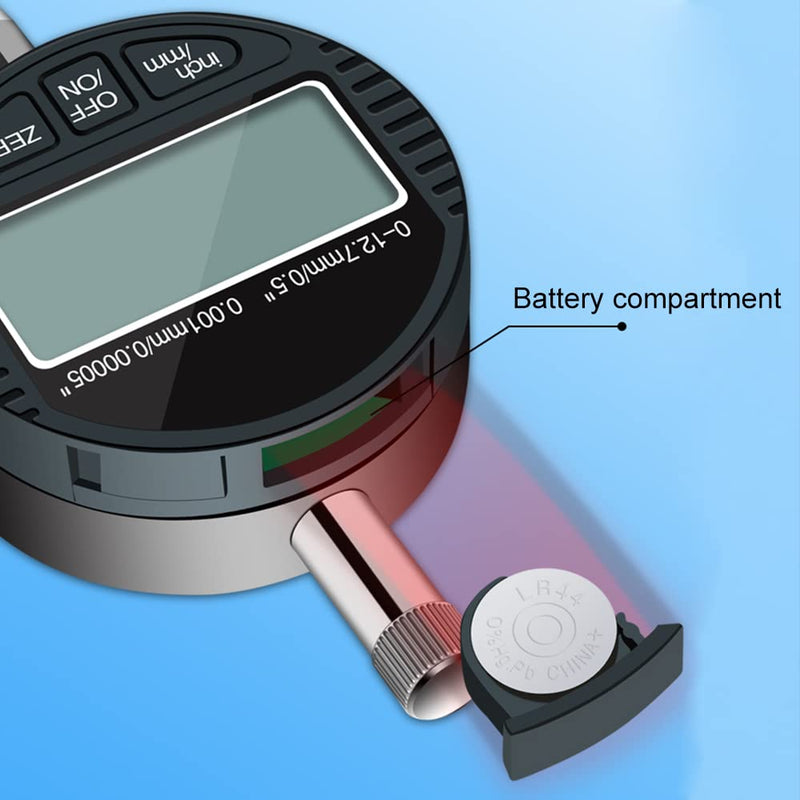 Oudtinx Electronic Digital Dial Indicator Gage Gauge Inch/Metric Conversion 0-1 Inch/25.4 mm 0.00005 Inch/0.001mm 0-1 Inch/25.4 mm 0.001mm