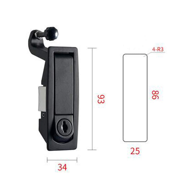 2PCS Sealed Compression Latch Flush Mount Trigger LatchPowder Coated Zinc Alloy Replacement Compression Latches Flush Lever Latches Adjustable Lock 4Pcs Key Black