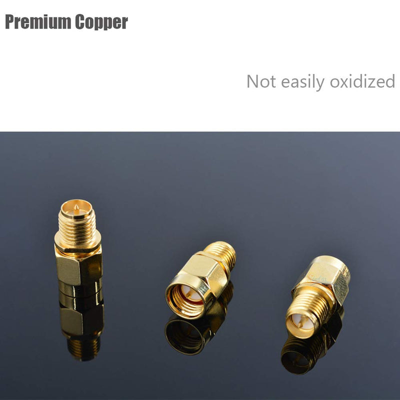 CORONIR (4Pack) SMA Adapter SMA Male to RP SMA Female Jack Connector for RF Coax Cable Wi-Fi Antenna/Signal Booster/Repeaters/Radio/Extension Cable/FPV Drone Pack of 4