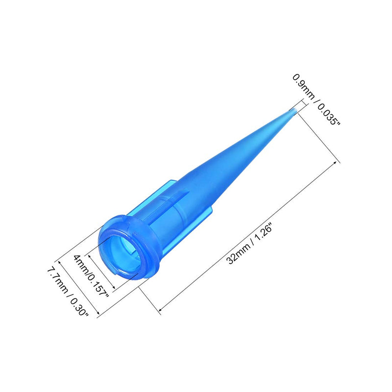 uxcell Industrial Blunt Tip Tapered Dispensing Fill Needle 22ga X 1.26 inches Blue 100pcs