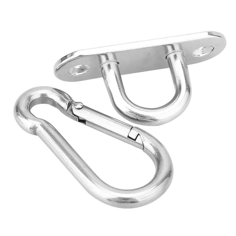 2 Set Heavy Duty Hanger Hook Hammock Wall Mount, Suspension Ceiling Hooks Outdoor Swing Mounting Hook Exercise Hook Stainless Steel Swivel Carabiner Yoga Ceiling Mount Swing Hook