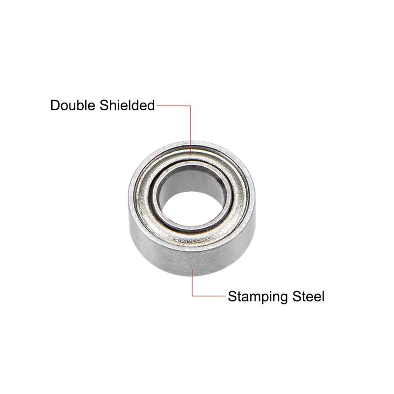 uxcell R144ZZ Deep Groove Ball Bearing 1/8"x1/4"x7/64" Double Shielded ABEC-3 Bearings 5-Pack 1/8"x1/4"x7/64"