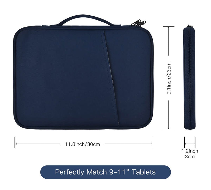 9-11 Inch Tablet Sleeve Bag for Samsung Galaxy Tab S8 Ultra 11"/A8/S7/A7/S6 Lite 10.4"/S5e/S4/S3/S2/S,iPad Pouches Case for iPad Air 5 4 gen 10.9"/Air 2 9.7"/Pro 11 Inch/iPad 9 8 7 10.2"-Blue 9-11 Inch Blue