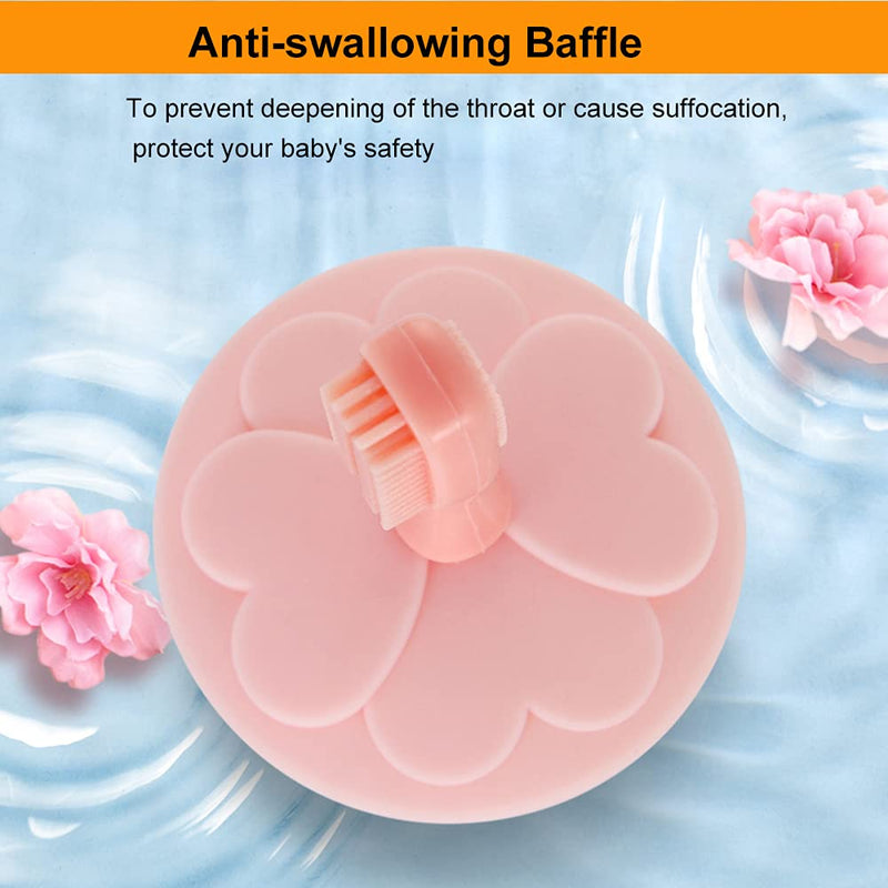Baby Toothbrush Toddler Training Toothbrush Teether with 3 Brush Head, Extra Soft Finger Toothbrush for Infant/Children's Oral Hygiene, Food Grade Silicone, Anti-Choking Baffle - 2 Pack