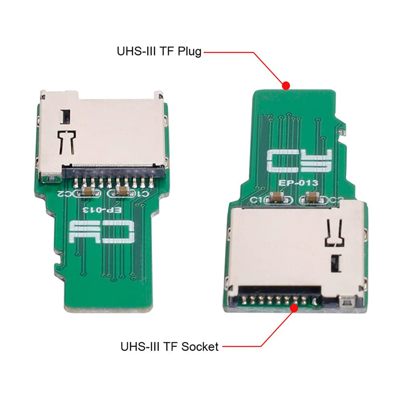 NFHK TF Micro SD Male Extender to TF Card Female Extension Adapter PCBA SD/SDHC/SDXC UHS-III UHS-3 UHS-2 Green TF/TF