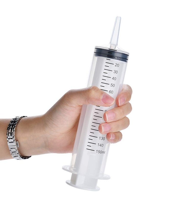 150ml Syringe with 27.6-Inch Tubing, Large Plastic Syringe for Scientific Labs, Nutrient Measuring, Watering, Refilling