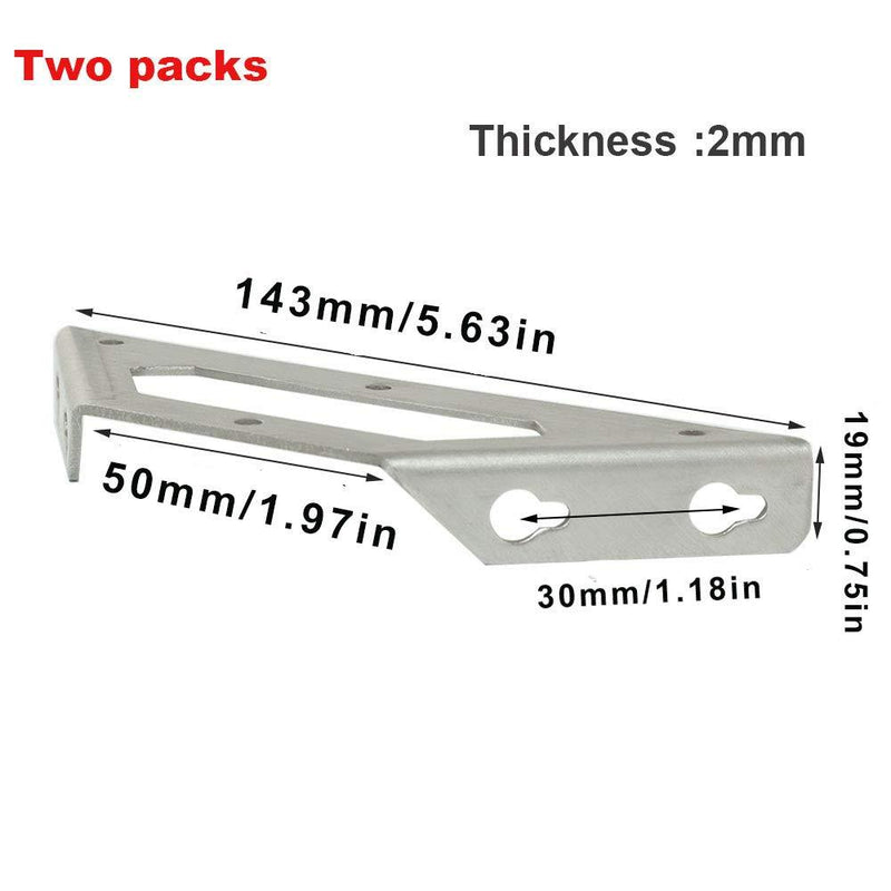 PZRT 2pcs M Size Stainless Steel Furniture Fitting Corner Bracket with Mounting Screws Right Angle Angle Code L-Shaped Furniture Hardware Connector Accessories 2