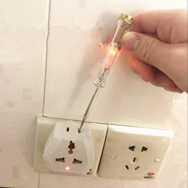 Bettomshin 5Pcs Tester Screwdriver, Voltage Tester Light Circuit Tester Electric Test Pen Screwdriver AC100-500V Clear