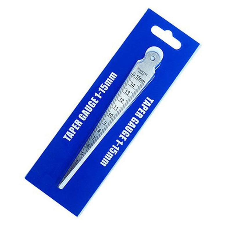KEWAYO Taper Gage 1/32-5/8 Inch 1-15mm Stainless Gap Hole Taper Welding Gauge Test Ulnar Inch & Metric