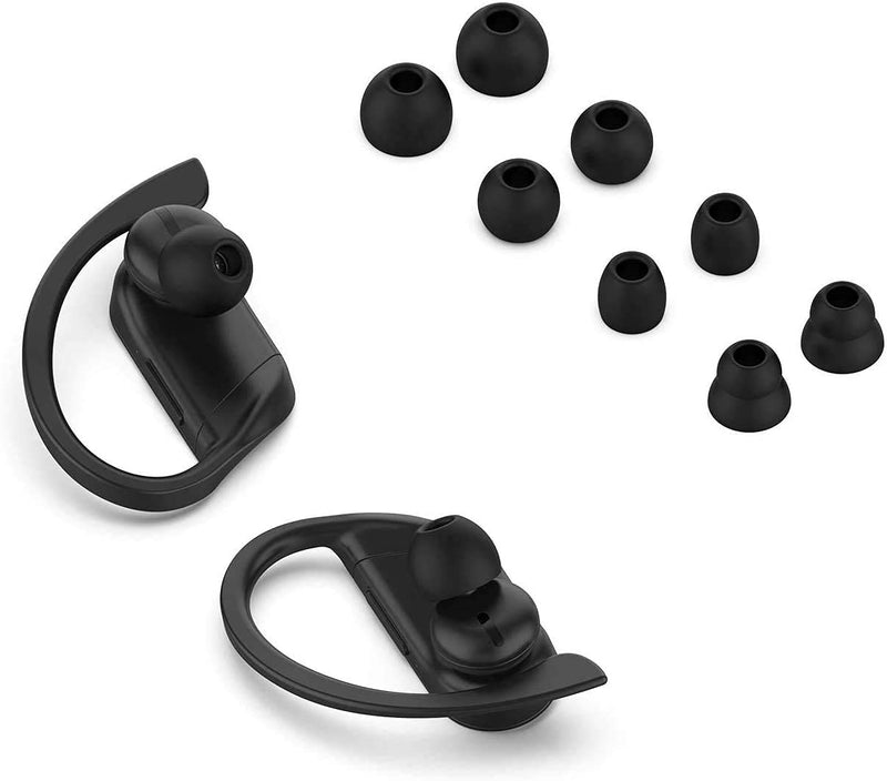 8pcs Eartips Earbuds Eargels Replacement for Beats Powerbeats Pro Wireless Earphone Headphones (Black) Black