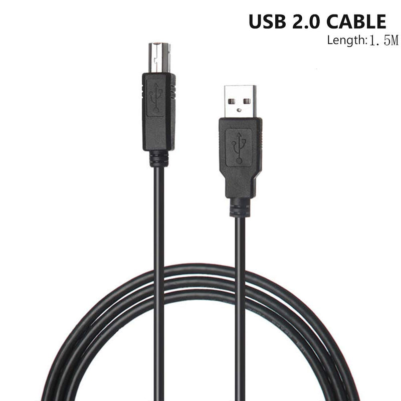 Printer Cable to Computer USB Printer Scanner Cable High Speed A Male to B Male Cord Compatible with HP, Canon, Dell, Epson, Lexmark, Xerox, Samsung and More (5FT)