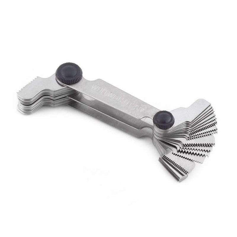 Thread Pitch Gauge Set, Stainless Steel Screw Thread Pitch Measuring Tool(Metric/Imperial 52-Leaves)