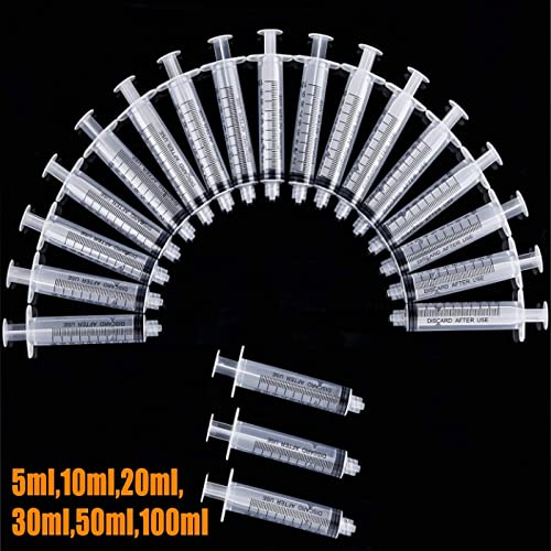 4 Pack 50ml Plastic Syringe Luer Lock With Measurement No Needle for Scientific Labs Liquid Measuring 50ml 4pc