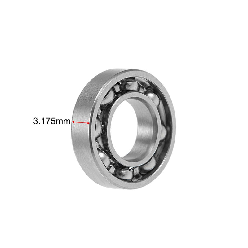 uxcell R188 Deep Groove Ball Bearing 1/4"x1/2"x1/8" Open Type Z2 Lever Bearings 2pcs