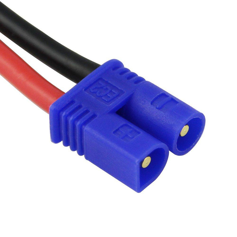 OliYin 3pcs EC2 Male to Anti-Skid T-Plug Deans Style Female Connector Adapter 16awg 1.96inch/5cm Wire for RC Lipo Battery(Pack of 3)
