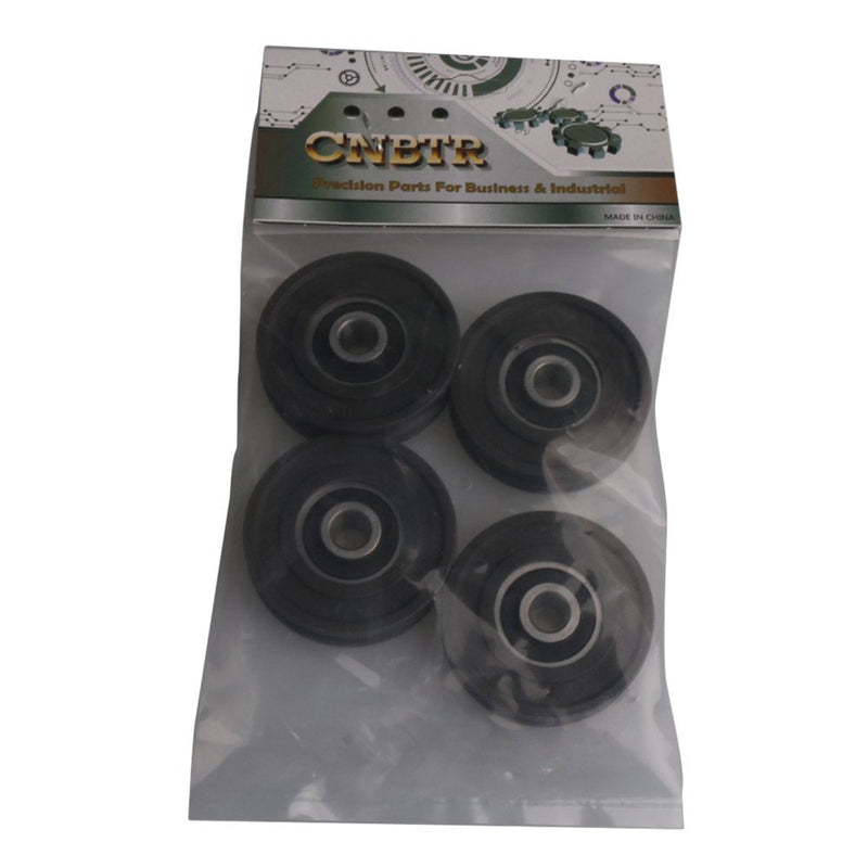 CNBTR U-Type Pulley Wheel with Steel Bearings 8mm Shaft Hole 45mm Diameter for Max-Load 167kg Pack of 4 8*45*11.5mm Black