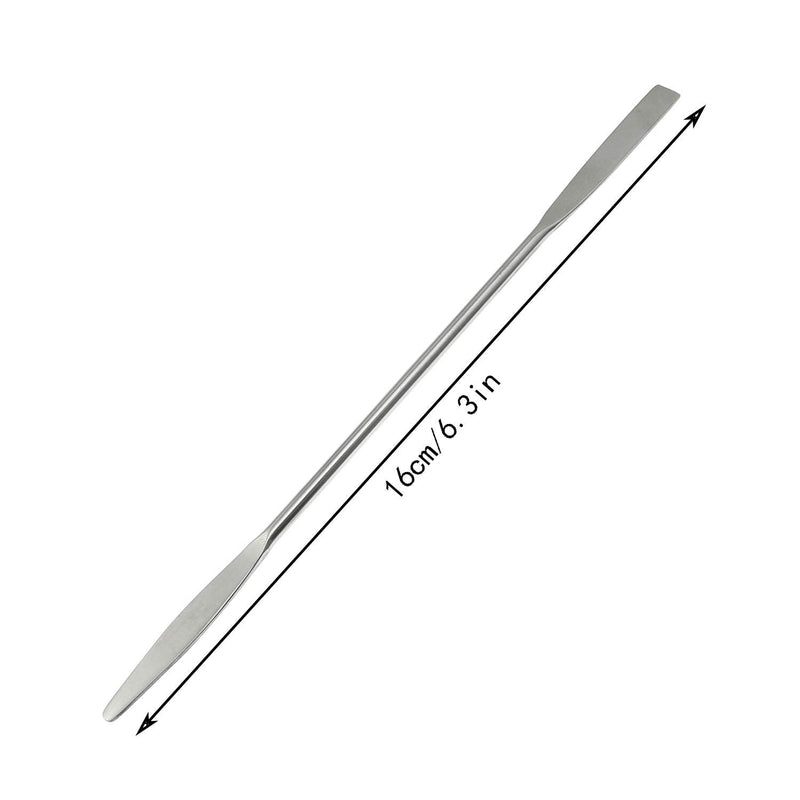 Maxmoral Stainless Steel Lab Laboratory Mini Double-Ended Spatula Semi-Micro Shovel Tapered Arrow End Flat Ends 50 mm X 9 mm