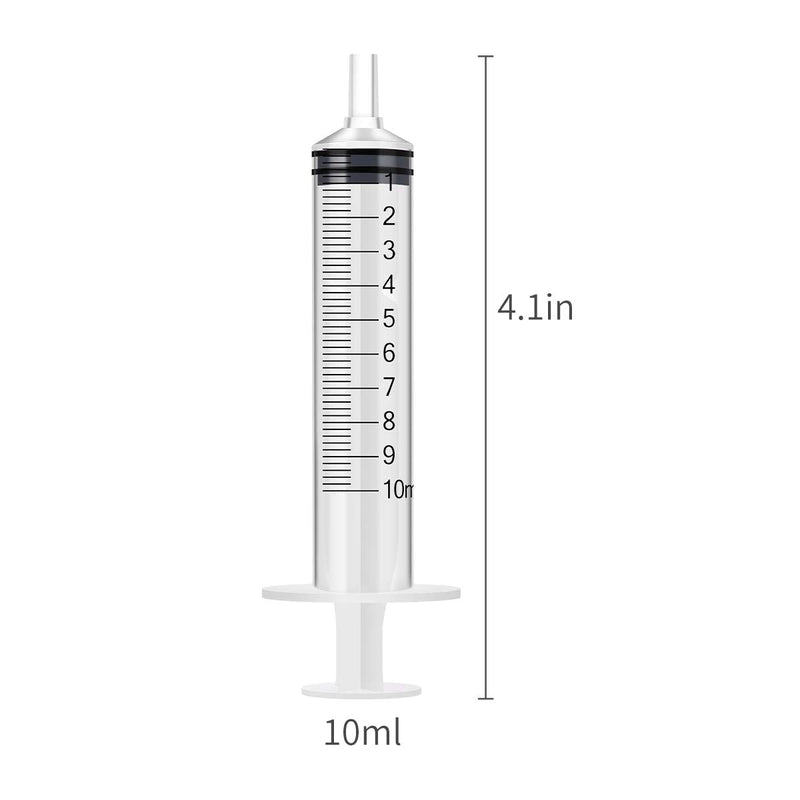 6 Pack - 10ml Plastic Syringe with Measurement, No Needle Suitable for Refilling and Measuring Liquids, Feeding Pets, Oil or Glue Applicator 10ML NO Needle