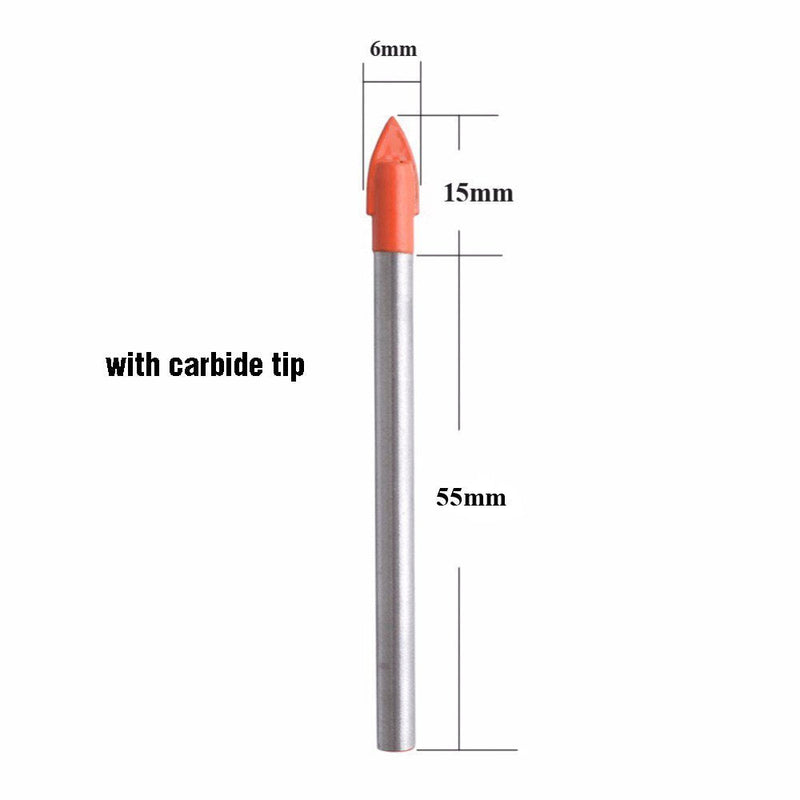 Gunpla 10 piece x 6mm glass and tile drill bit set tip for tiles, glass, aluminum, concrete, brick, plastic and wood with storage case