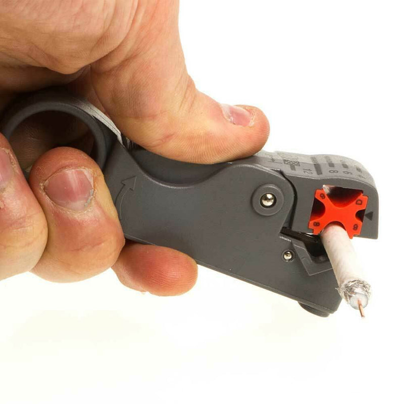 Deluxe Rotary Coax Coaxial Cable Stripper Cutter Tool RG58 RG6 RG59 Quad, Dual