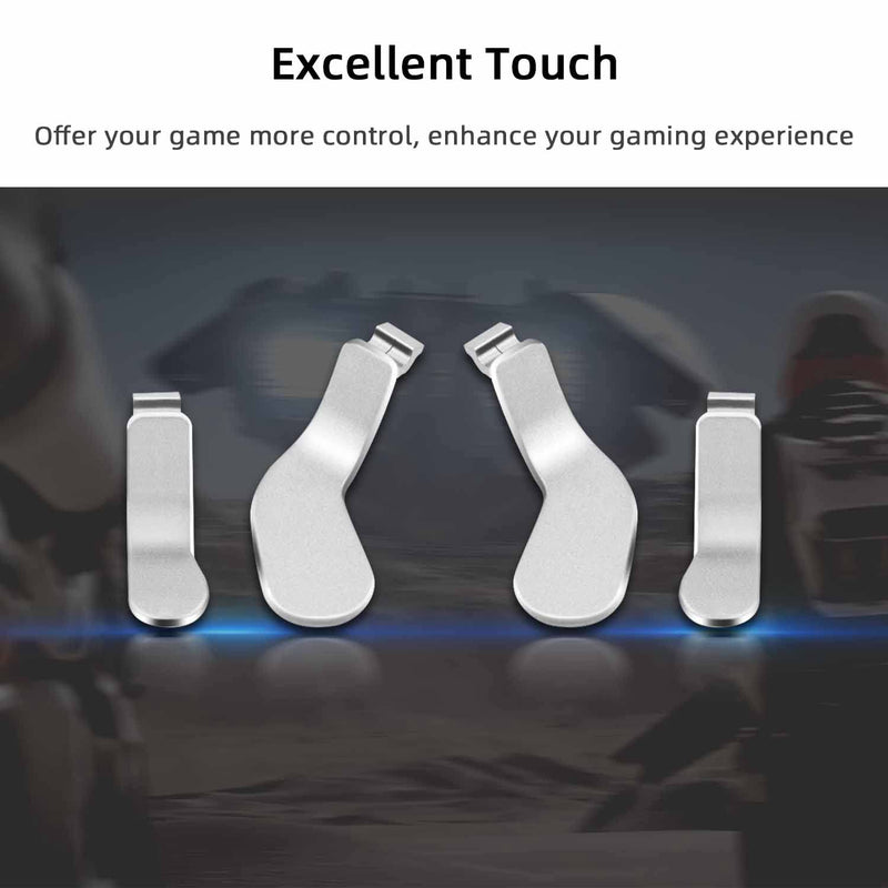 Mcbazel Metal Stainless Steel Paddles Trigger for Xbox Elite/Xbox Elite 2, Replacement Parts Accessories Kits Metal Paddles Compatible with Xbox Elite/Xbox Elite 2 Controller - 4 Pcs (Silver)