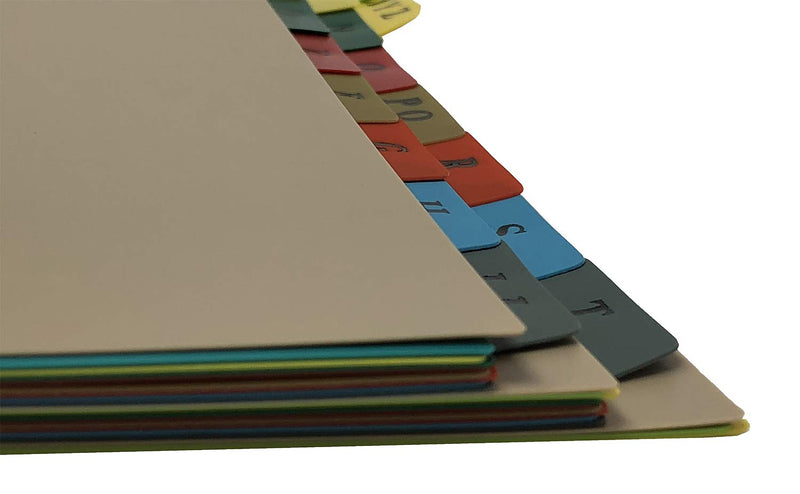 Carstens Heavy Duty Plastic Alphabet Divider Set, 21-Tab, Multi-Color, for Side-Opening 3-Ring Binders