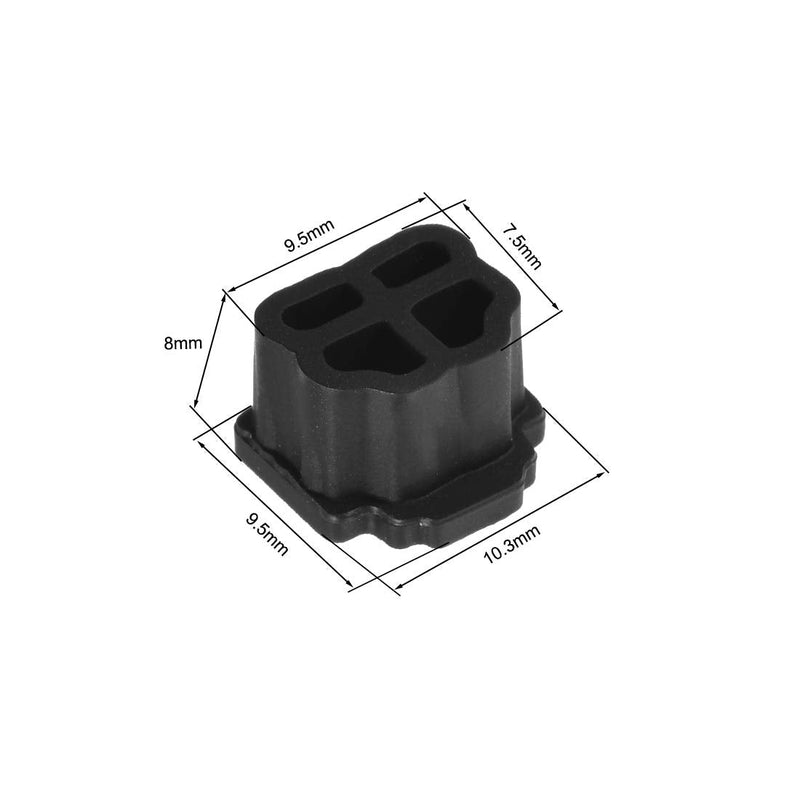 uxcell 10pcs RJ11 Silicone Protector Telephone Modular Port Anti Dust Cap Cover 9.5mmx7.5mm Black