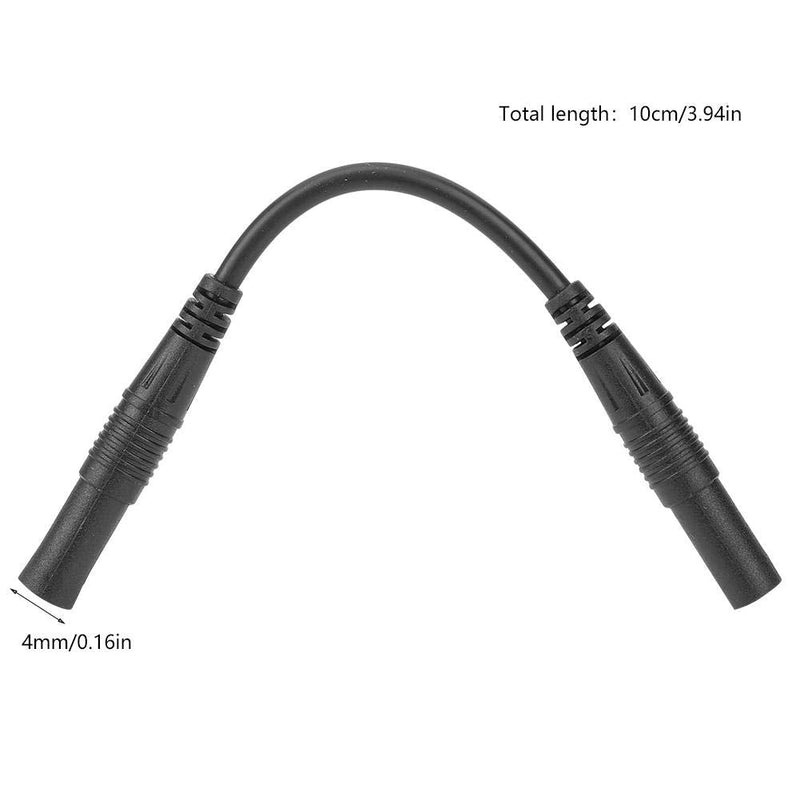 4mm Meter Test Lead Extension Female to Female Connector Silicone Wires 10cm Multimeter Leads Probes Adapter (Red and Black) Red and Black