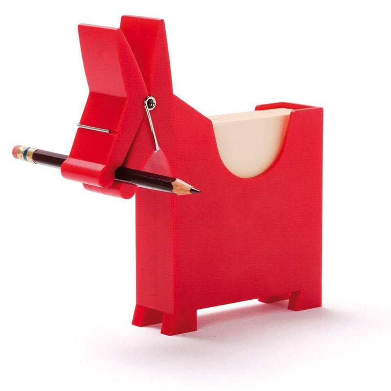 Monkey Business Morris The Donkey - Desktop Note Pad, Note Dispenser and Pen Holder, for Memo, Notes, Bock of 140 Blanks, Black/Red/White MM244