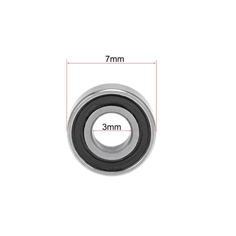uxcell 683-2RS Deep Groove Ball Bearing 3x7x3mm Double Sealed ABEC-3 Bearings 10-Pack 3mmx7mmx3mm