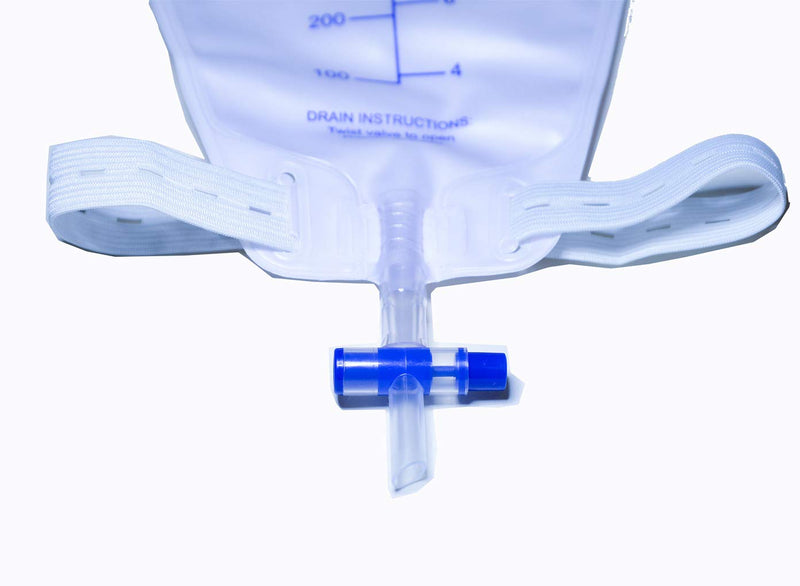 lifevv 4 Pack Easy-Tap Leg Bag Urinary Drainage Bag Anti-Reflux Valve, Cloth Straps Easy Flip Drain(750ML)