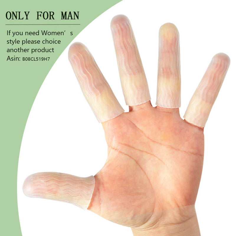 HioIoiH Silicone Finger Protectors for Man 10 Pack, Gel Finger Cots & Protector,Relief from Pain of Finger Tips Cracked, Arthritis