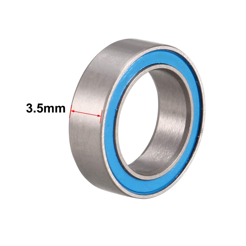uxcell MR128-2RS Deep Groove Ball Bearing 8x12x3.5mm Double Sealed ABEC-3 Bearings 4-Pack Blue