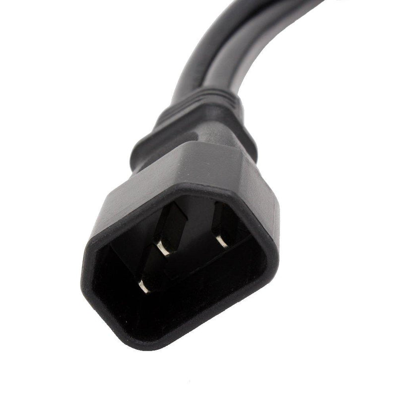 Leen4You Power Extension Cable Single C14 Male to Dual C13 Female Power Y-Lead Cable Splitter Adapter Cord Short Cable Black