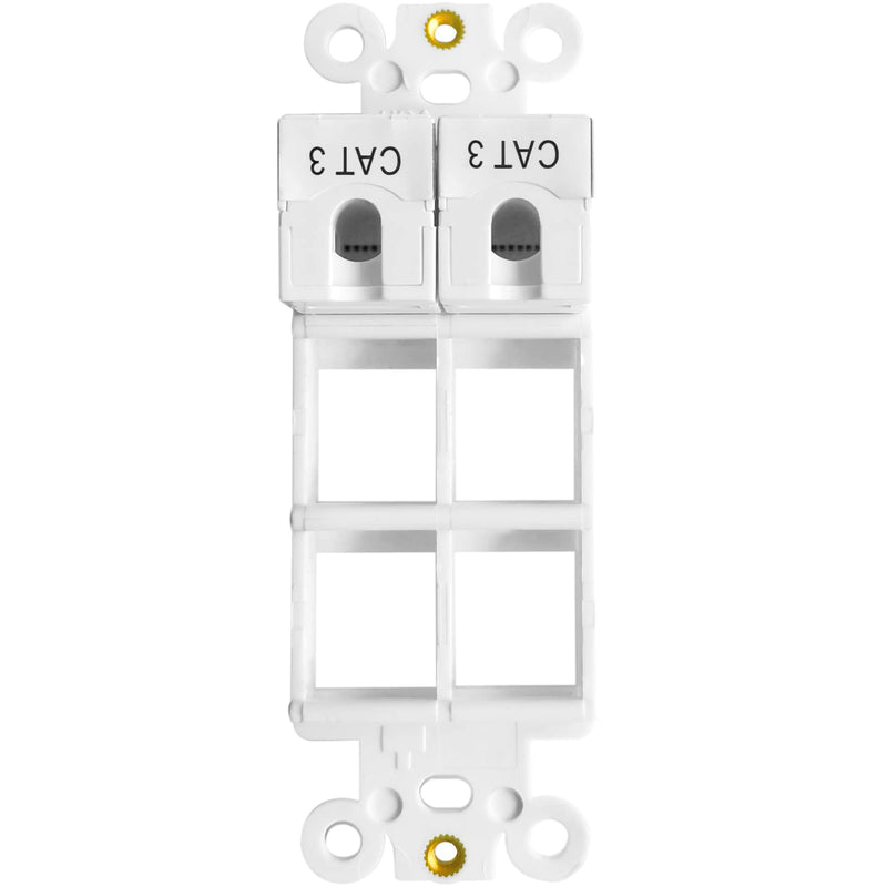 NECABLES (2 Pack) CAT3 Telephone Keystone Jack Phone Keystone Jack Punch Down Type 110 IDC to RJ11/RJ12 6P6C Female White