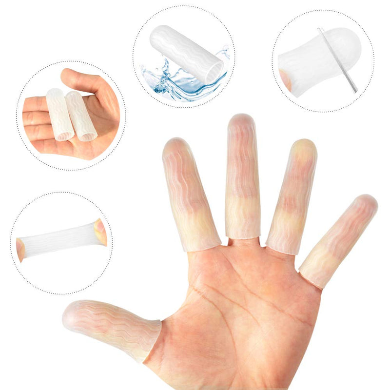 HioIoiH Silicone Finger Protectors for Man 10 Pack, Gel Finger Cots & Protector,Relief from Pain of Finger Tips Cracked, Arthritis