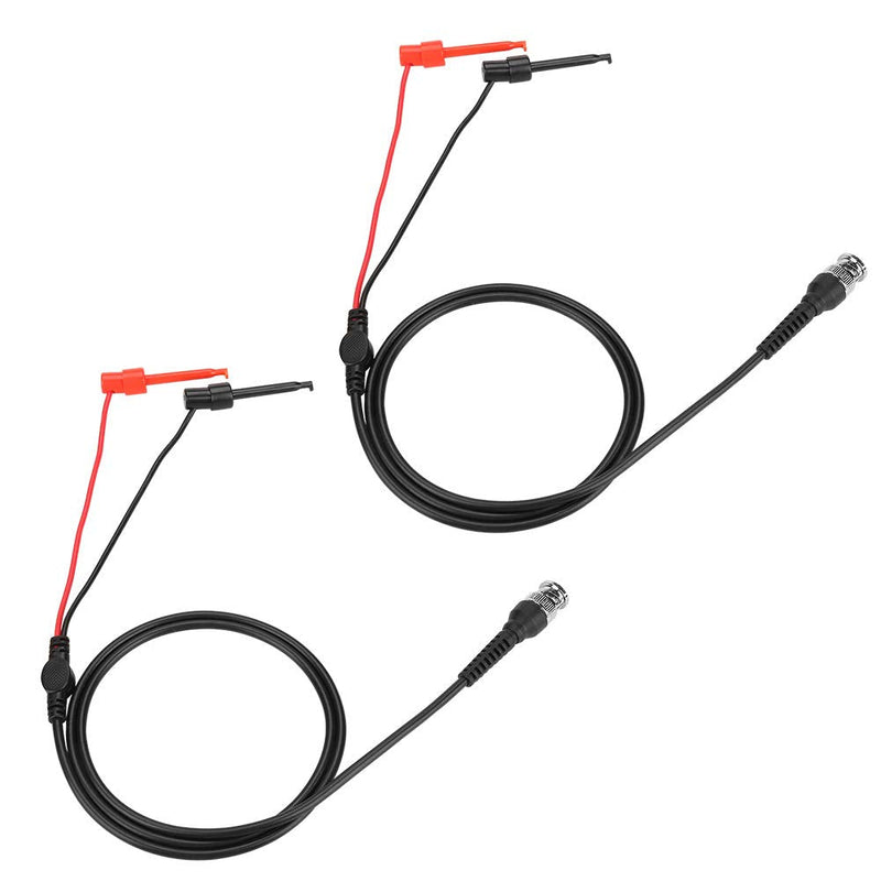 2Pcs Oscilloscope Probes Clip Test Lead Grabbers Coaxial Cable Coax Mini BNC to Dual Testing Plunger Hook for Testing Work for Mechanical