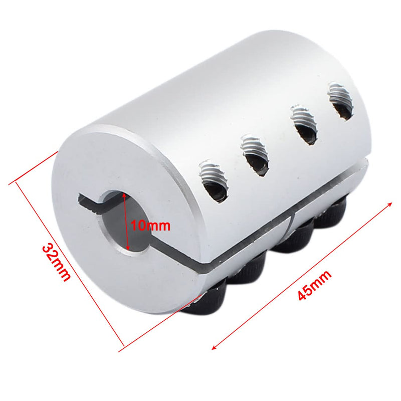 uxcell 10mm to 14mm Shaft Coupling 45mm Length 32mm Diameter Coupler Aluminum Alloy Joint Motor for 3D Printer CNC Machine DIY Encoder 10-14mm