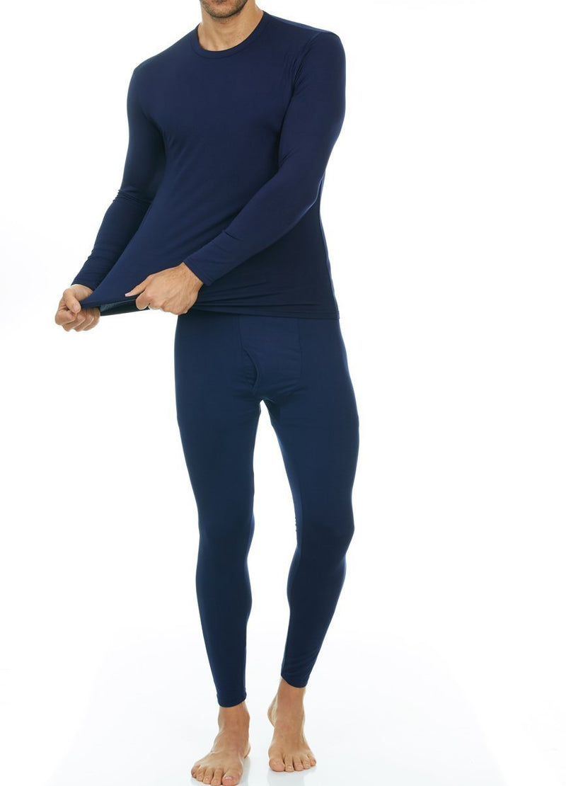 Thermajohn Men's Ultra Soft Thermal Underwear Long Johns Set with Fleece Lined X-Small Navy