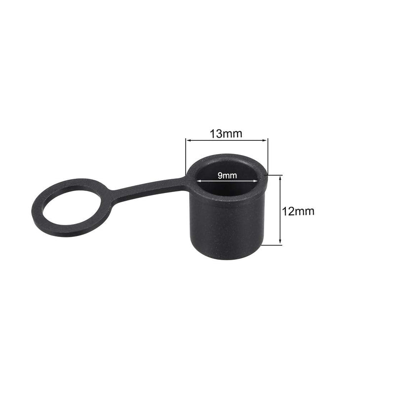 uxcell 5pcs BNC Silicone Protectors Cap Port Cover Anti Dust Black