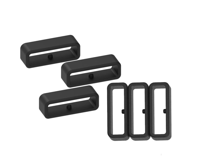 Replacement Fastener Ring Compatible with Fitbit Charge 5/Charge 4/Charge 3,Charge 3 SE/Charge 2 Bands(Pack of 6) Silicone Connector Security Loop for Charge 4 Fitness Smartwatch 6-Black