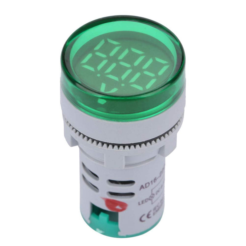Digital Mini LED Display Voltmeter,6-100V High Accuracy LED Voltmeter Signal Light Digital Display DC Voltage Meter Indicator Round Lamp Tester (Green 2x1.2x1.2inch)