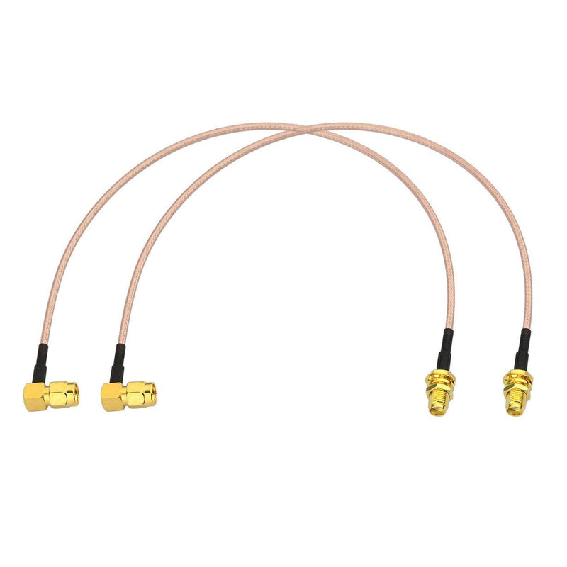 Bingfu SMA Female Bulkhead Mount to SMA Male Right Angle RG316 Antenna Extension Cable 12 inch 30cm 2-Pack Compatible with 4G LTE Router Cellular RTL SDR Receiver 12 inch / 30cm Right Angle